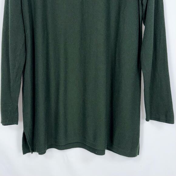 J Jill Women's Olivia Boatneck Tunic Sweater Large Hunter Green - Picture 8 of 12
